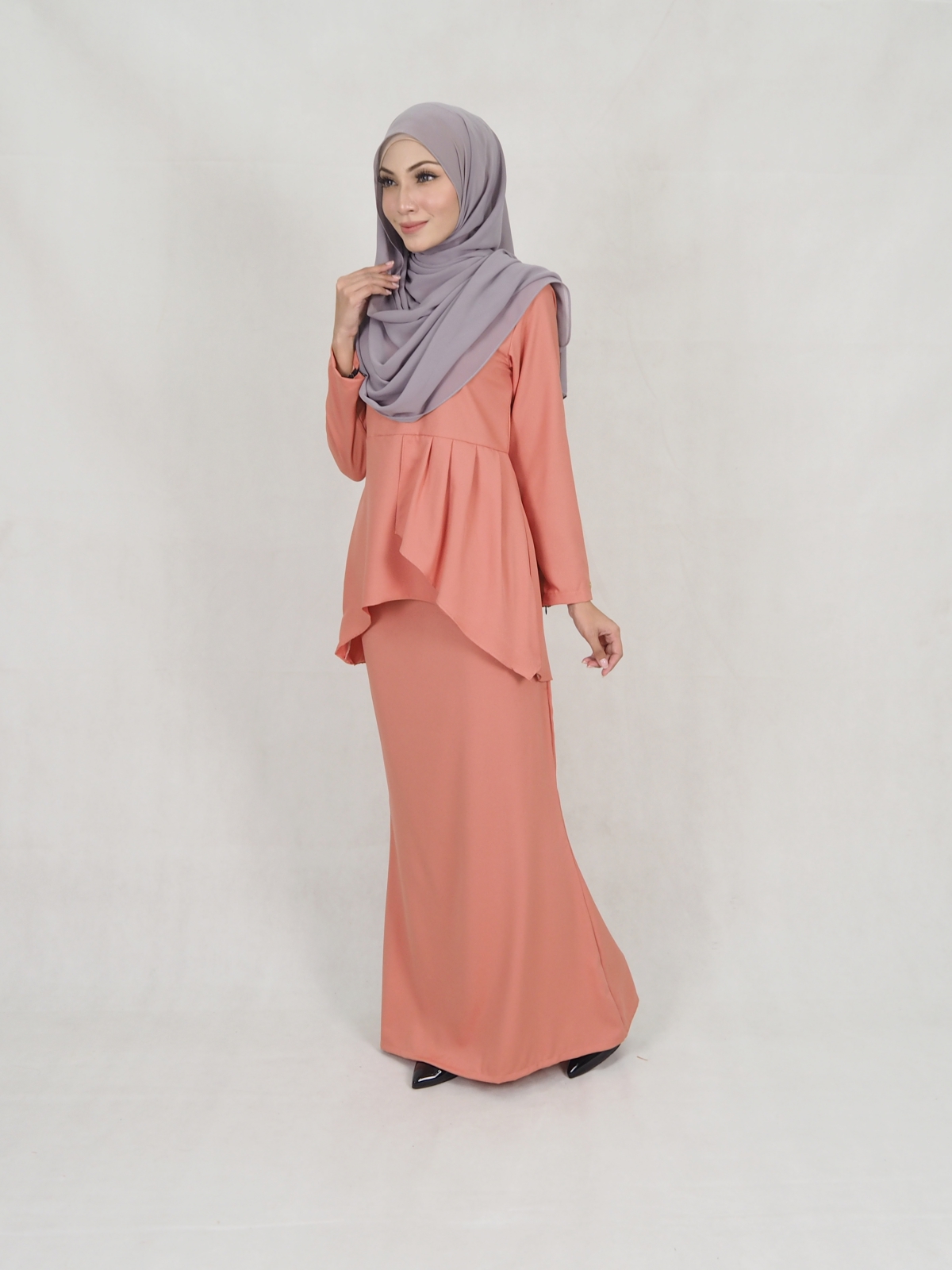 SW5239 BASIC MODERN KURUNG PEACH